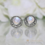 Moonstone Studs-Vintage Aura