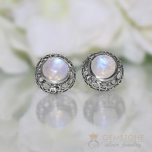 Moonstone Studs-Vintage Aura
