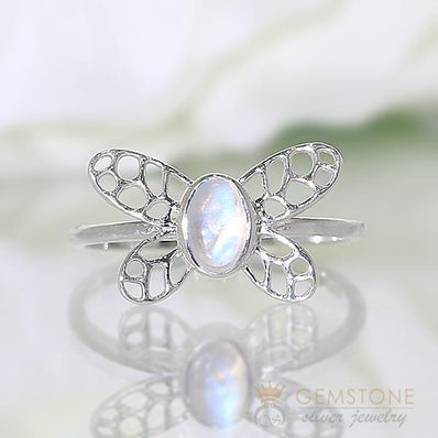 Moonstone Ring-Tremendous Butterfly