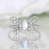 Moonstone Ring-Tremendous Butterfly