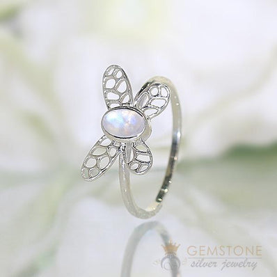 Moonstone Ring-Tremendous Butterfly