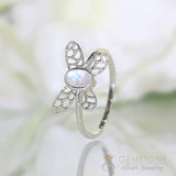Moonstone Ring-Tremendous Butterfly - gemstonesilverjewelryus