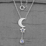 Moonstone Necklace-Artistic Sway - Gemstone Silver Jewelry