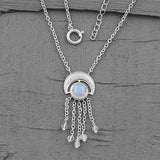 Moonstone Necklace-Celestial Waterfall - Gemstone Silver Jewelry