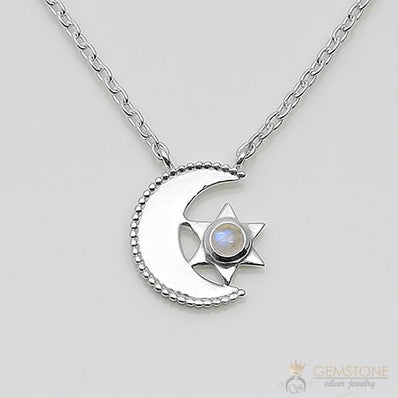 Moonstone Necklace-Moon's Compatriot - Gemstone Silver Jewelry