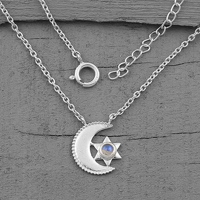 Moonstone Necklace-Moon's Compatriot - Gemstone Silver Jewelry