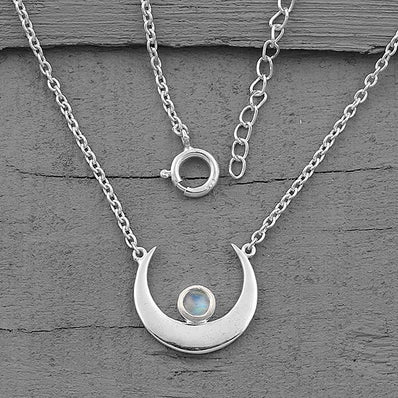 Moonstone Necklace-Night Warrior - Gemstone Silver Jewelry