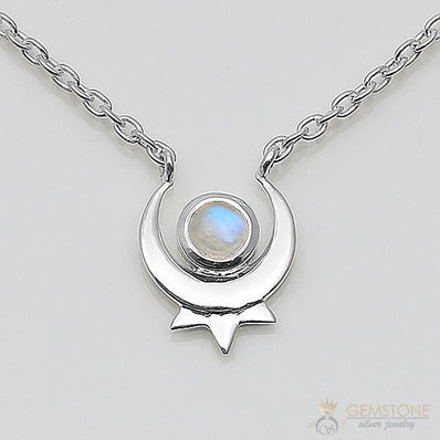 Moonstone Necklace-Secret Paragon - Gemstone Silver Jewelry