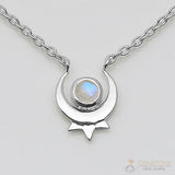 Moonstone Necklace-Secret Paragon - Gemstone Silver Jewelry