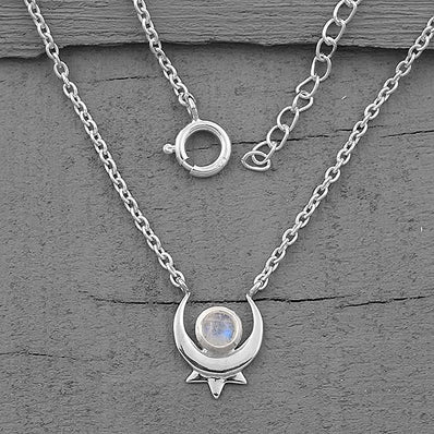Moonstone Necklace-Secret Paragon - Gemstone Silver Jewelry