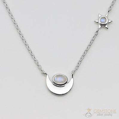 Moonstone Necklace-Vista Sky - gemstonesilverjewelryus