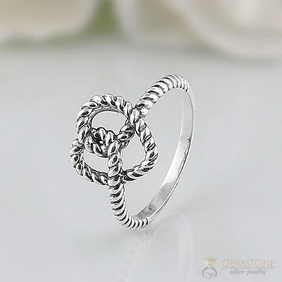 Silver Ring-Braided Allure