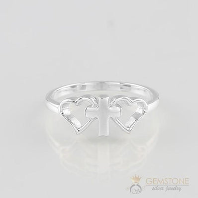 Silver Ring-Cross Love
