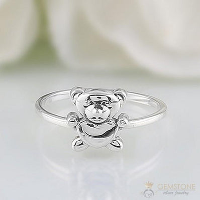 Silver Ring-Cuddly Bear