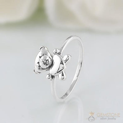 Silver Ring-Cuddly Bear