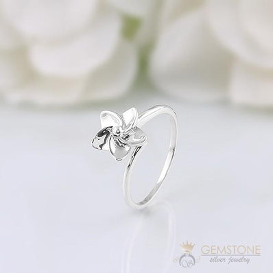 Silver Ring-Fanning Flower