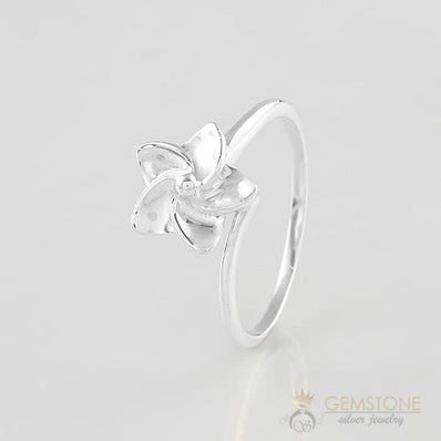 Silver Ring-Fanning Flower