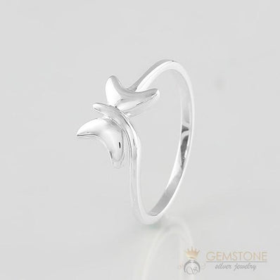 Silver Ring-Gleaming Butterfly