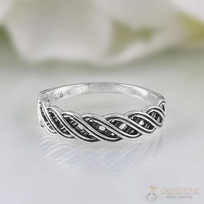 Silver Ring-Interlocked Lace