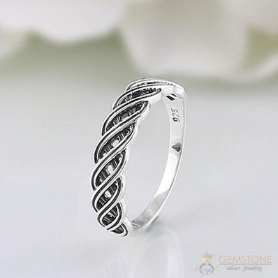 Silver Ring-Interlocked Lace