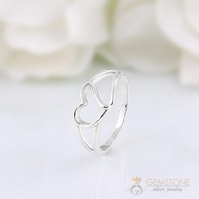 Silver Ring-Wavy Heart
