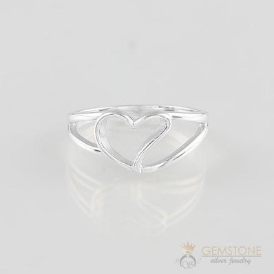 Silver Ring-Wavy Heart