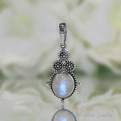 Moonstone Pendant-Circle Of Life - Gemstone Silver Jewelry
