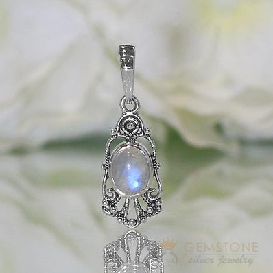 Moonstone Pendant-Mystic moon - Gemstone Silver Jewelry
