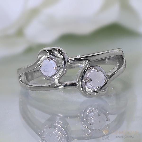 Moonstone Ring-Sterling Attraction